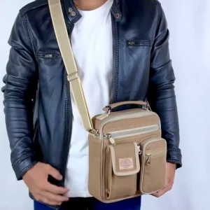 POLO AMSTAR Tas Pria Selempang Bahu 10Inch Kanvas Tas Kerja