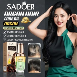 SADOER Hair Serum Oil Argan 30ml - Pelembab Rambut Kering & Kusut Perawatan Rambut Rusak Membuat Rambut Lembut dan Berkilau