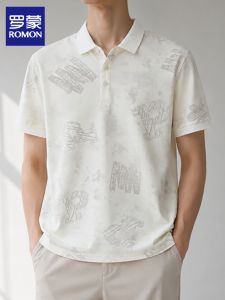 ROMON | Trendy Printed Business Casual Thin Polo Shirts