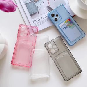 Card Slot Bag Case For Xiaomi Redmi Note 8 9 9S 10 10s 11 11s 12 12s 12 13 14 Pro 5G Redmi 9A 9C 10A 10C Clear Wallet Back Cover