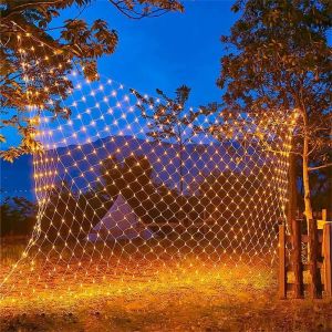 Net Mesh Led Lights 1.5M/2M/3M LED String Christmas Fairy Curtain Garland Outdoor Waterproof For Party Garden Wedding Decoration