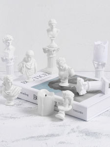 Roman Column Gypsum Statue White Venus David Mini Resin Sculpture Photography Props Arctic Simple Style Candlestick Internet Famous Shooting Ornament