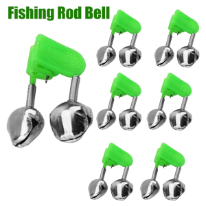 12pcs Fishing Rod Bell Fish Ring Double Alarm Bells Fishing Rod Bite Alarm Twin Bells for Night Fishing Accessory
