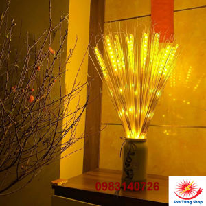 Đèn LED Hình Bông Lúa. Bó 10 Bông/ 20 Bông Màu Vàng Ấm Hàng chuẩn cao cấp Điện áp 220V kèm phích cắm