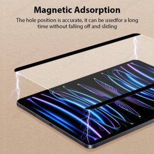 Magnetic Paper Film & Carbon Fiber Back Protector for iPad Air & Pro
