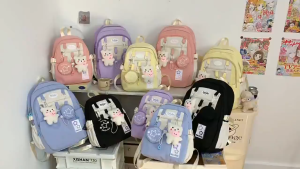 CALVIERO COLLECTION G3151 GRATIS GANTUNGAN BONEKA LUCU TAS RANSEL KULIAH REMAJA SEKOLAH ANAK BACKPACK WANITA TERBARU