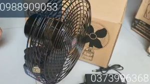 Quạt pin 8 inch sử dụng chân pin phổ thông - Quạt tích điện mini thân quạt cố định