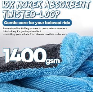 1400GSM Ultra-Thick Drying Towel for Car/Motorcycle Oversized Cleaning Cloth Soft High Absorbent Car Detailing Towel