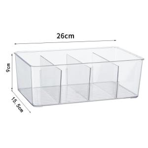 Food Grade Transparent Rectangular Storage Box Drawer Style Organizer Box for Fridge Long Bar Storage Container Home Organization