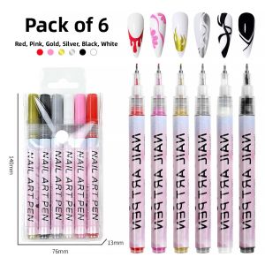 Trendy DIY Nail Art Graffiti Pen Acrylic Quick Dry Ultra Fine Line Coloring Brush for Nail Salon Tools Nail Art Supplies