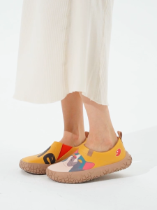 UIN Toledo IV Womens Art Painted Travel Shoes Slip On Loafers Sneakers Meow FUN-Handsome Selfie