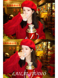 Red Knitted Sweater Christmas New Year Loose Fluffy Lazy Style Knitted Cardigan Coat Women Autumn Winter New Arrival V-neck Long Sleeve