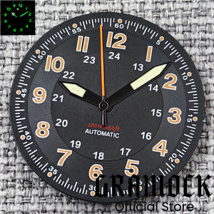 Gramock Classics Sterile 29mm Pilot Black Watch Dial Part for NH35/36 ETA PT5000 Miyota Mingzhu DG ST2130 Movement Part Hand Set