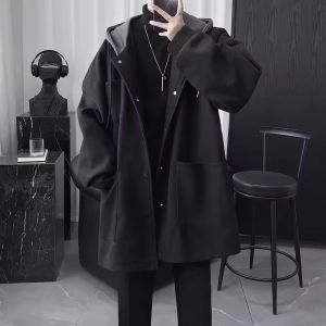 Mens Autumn Winter Woolen Suit Three-Piece Set Casual Sportswear Long Sleeve Pants Youth Fashionable Ensemble
