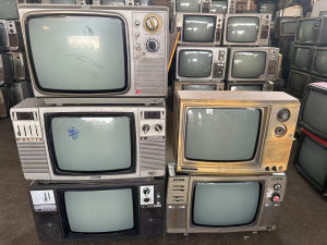 Retro Vintage Black and White TV Decor Photography Prop