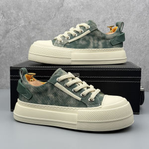 Mens Canvas Shoes 2025 Autumn New Style Casual Sports Breathable Thick Bottom Heightening Shoes Comfortable All-Match Trendy Brand