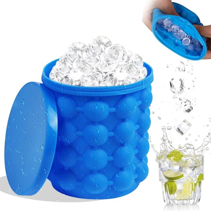Silicone Ice Bucket Ice Maker Space Saving Ice Cube Maker Bucket