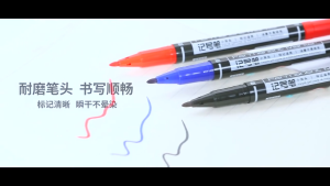 Deli Twin Tip Permanent Marker Pen Set Fine Point Waterproof Ink Thin Nib Crude Nib Black Ink 0.5mm-1.2mm Fine Color