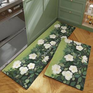 Nordic Pattern Long Kitchen Rug Home Use PU Leather Oil Resistant Wash Free Wipe Dirt Resistant Carpet for Household Use