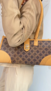 Royal Bagger Womens Shoulder Bag Coated Canvas & Vegetable-Tanned Cowhide Leather Retro Large Capacity Underarm Tote 5265