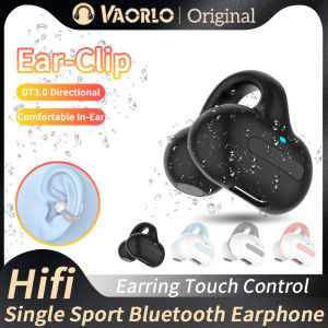 VAORLO Ear-Clip Sport Bluetooth Headphone DT3.0 Directional 360° Panoramic Sound HIFI Music Single Earring Wireless Earphone Touch Control Business Headset Comfortable In-Ear Earbud With Mic