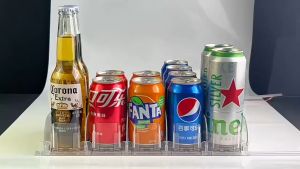 3 Group/Set Tempat Minuman Kulkas Tahan Lama Untuk Minuman Display Minuman Pendorong Otomatis Kapasitas Besar Supermarket