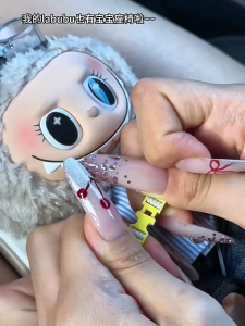 LABUBU Cute Car Air Vent Clip Car Aromatherapy Labubu Doll Seat Auto Decoration For 15cm dolls Complimentary Clip