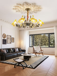 OUCHAO | Retro Glass Flower Chandelier