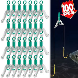 100ชิ้นตัวแยกตะขอตกปลากันการโก่งตัวแยกซิลิโคนสีเขียวแบบสองงุมยืดหยุ่นสูงเครื่องมืออุปกรณ์เชือกเสริม