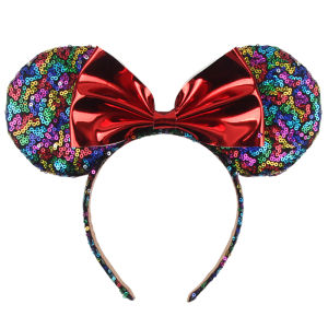 New Disney Big Size Mickey Mouse Ear Headband Wave Point Big Bows EARS COSTUME Headband Cosplay Plush Adult/Kids Headband Gift