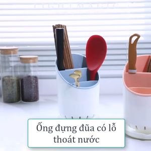 Ống đựng đũa đựng thìa có đáy thoát nước bảo quản dụng cụ nhà bếp DN138