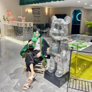 Large Size Luxury Bear Tray Living Room Decorative Accessories Standing Money Box Sofa Side Table TV Cabinet Decor Gifts