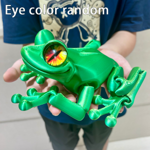 3D Printed Frog Statue Flexible 3D Printed Animal Fidget Action Figures for Home Office Desk Decor