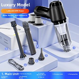Powerful Car and Home Portable Vacuum Cleaner with Blow and Suction Features