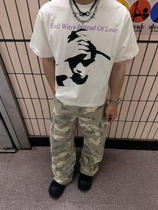 กางเกงยีนส์ทรงตรงขากว้างแบบลำลองสำหรับผู้ชาย กางเกงขายาวลายพราง สไตล์ฮิปฮอป แฟชั่นสตรีท กางเกงขายาวทรงหลวมสำหรับฤดูใบไม้ร่วง