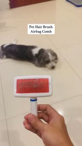 Hair Brush Comb for Pet Dog Cat Plastic Fur Cleaner (redwhite)