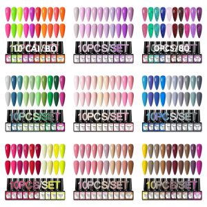 10 Chiếc Gel Móng Tay Bộ Dụng Cụ Nhiều Màu Sắc UV LED Ngâm Tắt Móng Tay Nghệ Thuật Bộ Dụng Cụ Làm Móng Tay Lâu Dài Thân Thiện Với Môi Trường Nhựa Dựa Sơn Móng Tay