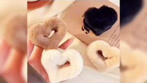 Korean Fashion Autumn and Winter Love Plush Small Clips Half-tied Shark Clips Hair Accessories 675