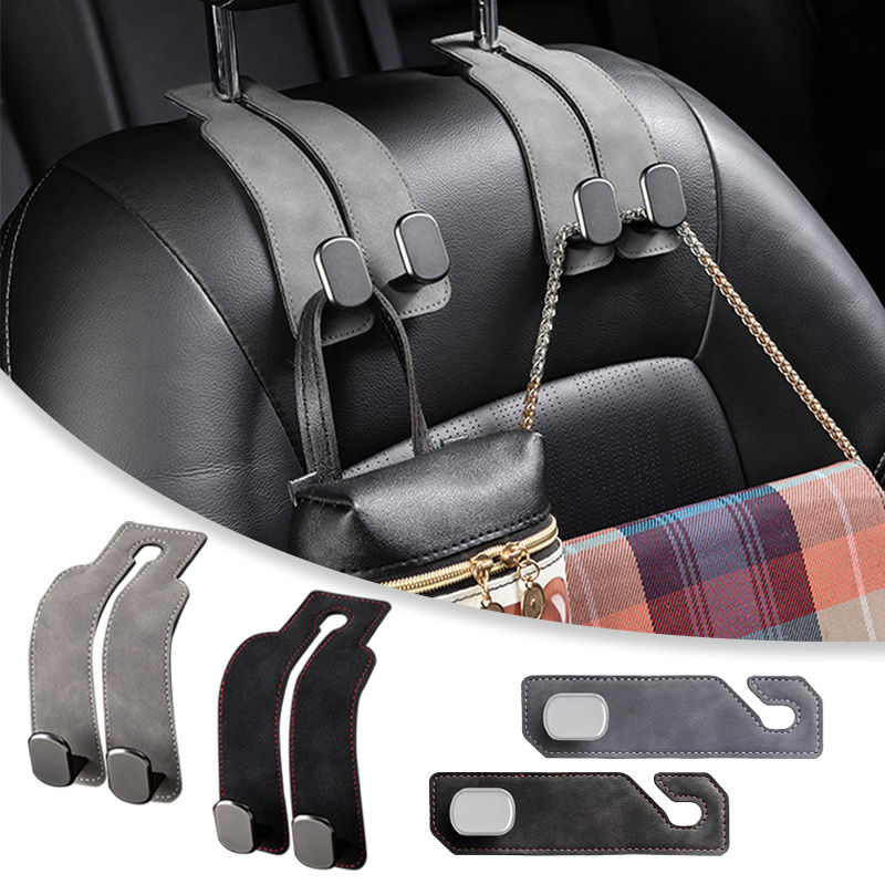 SEAMETAL Car Seat Hook Holder Suede Seatback Headrest Hanger Hook Car Seat Storage Organizer Interior Accessories