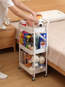 Kệ Bỉm Sữa Gấp Gọn 3Tầng Đa Năng Xe Đẩy Spa Được làm bằng khay thép cacbon chống gỉ