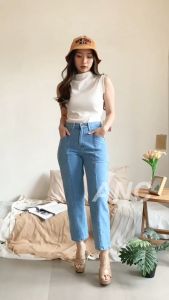 Celana Boyfriend Jeans TERKINI - Celana Boyfriend Jeans Pocket Twin Washed - Celana BF Terlaris - Celana BF Kantong Denim