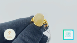 SG LOCAL - Authentic Hetian Jade Gold Candy 925 Silver Gold Ring 和田玉金糖925银金戒子