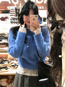 Y6Y | Versatile Blue Knit Sweater for Women