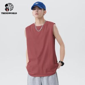 Summer Mens Waistcoat Crossbody Sports Fitness Summer Mens Solid Color Short Sleeve T T-shirt