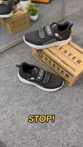 VESTER - Sepatu Sneakers Sekolah Anak Laki Laki Perempuan Hitam Putih Ukuran 28-40 V01HP