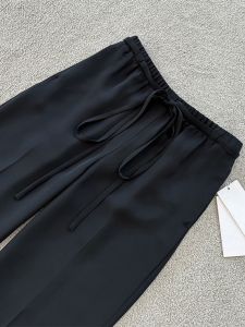 Cao Cấp Lụa Axit Đen Quần Nữ Thẳng Quần Ống Rộng Lụa Satin Cổ Tích Quần Dropshipping Quần Áo Thời Trang