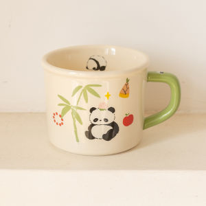 Strawberry Panda Ceramic Toothbrush Cup High Aesthetic Value Home Use Toothbrush Holder Retro Wash Cup Dental Care Utensils