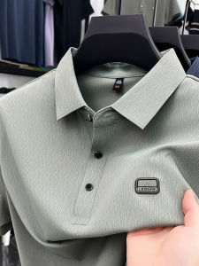 Áo Thun Nam Tay Ngắn Mùa Hè Ice Silk Cool Thin Polo Shirt Thường Ngày Thời Trang Thường Ngày Cotton Polyester Áo Thun Nam