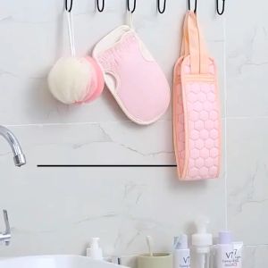 3pcs/set Body Cleaning Washcloth Soft Brush Home Hotel Bathroom Shower Ball Back Scrubber Set Exfoliating Skin Towel Bath Gloves