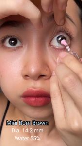 Softlens Mini Bom Brown Dia.14.2 mm Normal & Minus ( -0.50 s/d -10.00 ) Bisa Beda Minus Soflens By Kitty Kawaii Natural Look